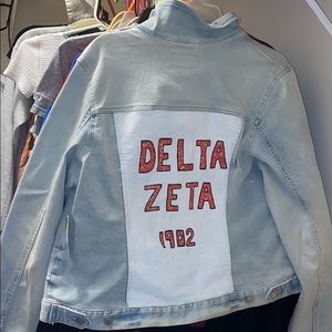 Hand painted Delta Zeta Jacket